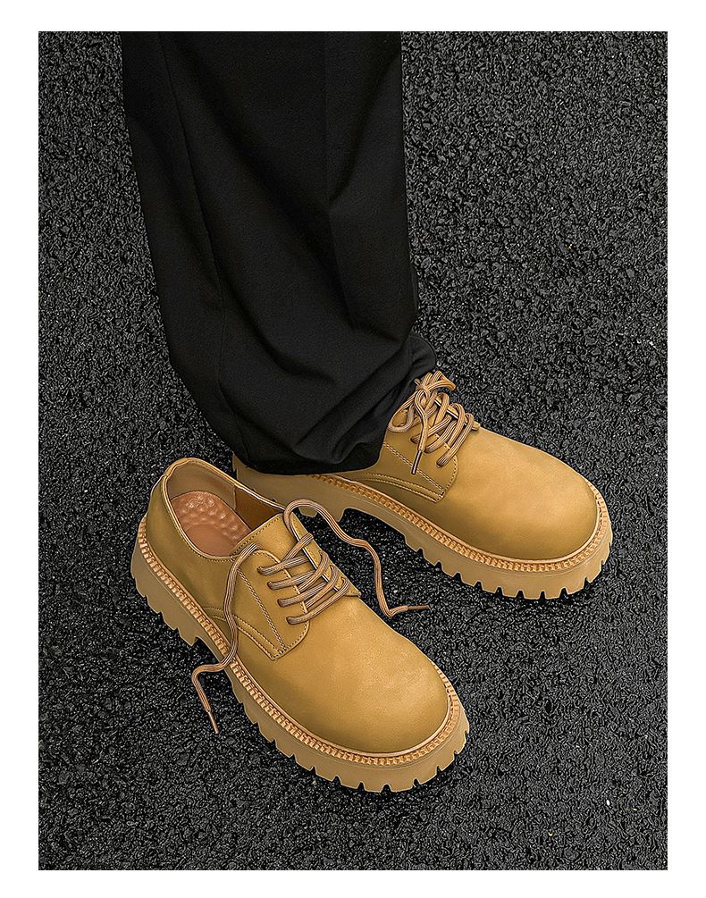 Scarpe Derby da uomo Buffny - Oxford formali traspiranti con suola spessa e rialzo in altezza - Scarpe in pelle marrone per matrimonio e ufficio_voghion.com