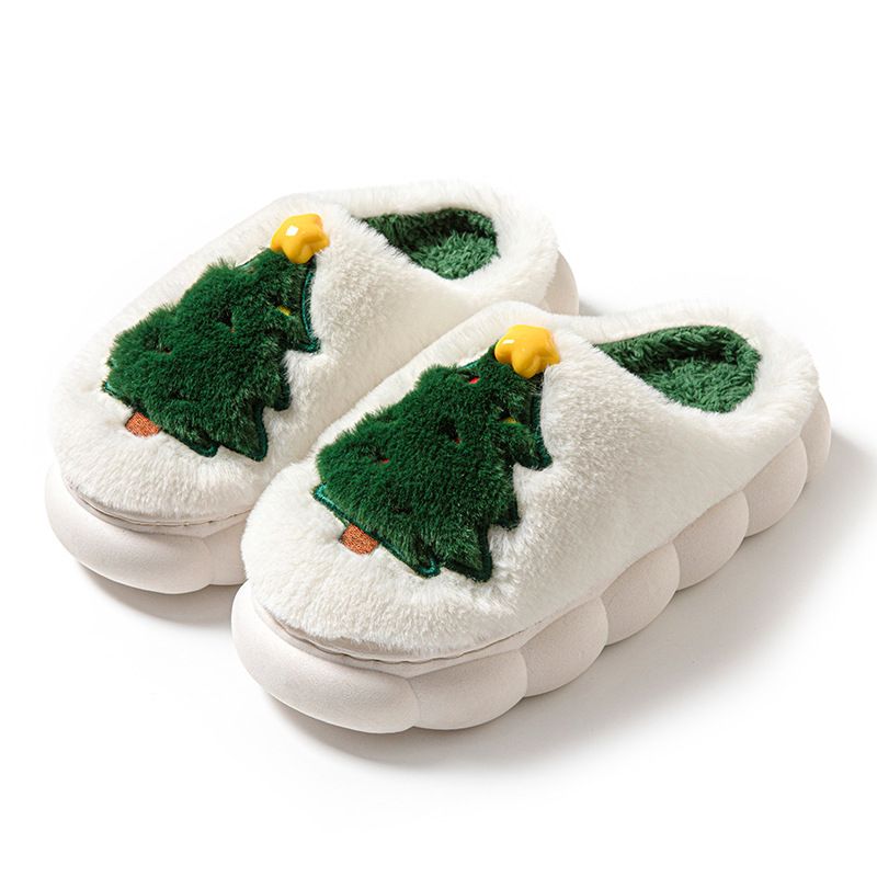2024 New Christmas Tree Women's Home Unisex Autumn Winter Slippers Barcode Sticker Available_voghion.com