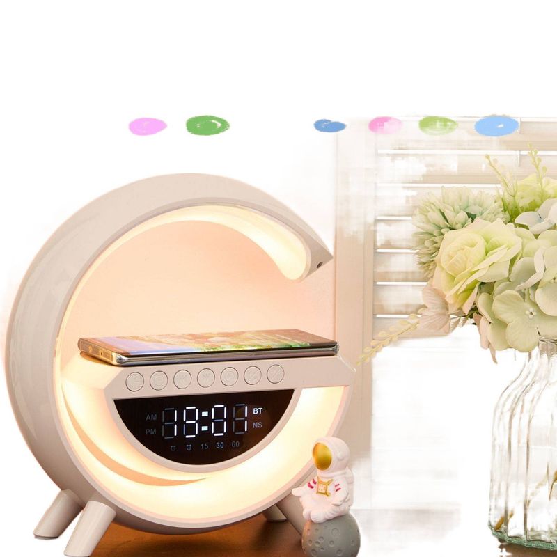 Neue kabellose Bluetooth-Multifunktions-Tischlampe mit Wecker, Kartenfach und Lautsprecher – das perfekte Geburtstagsgeschenk!_voghion.com