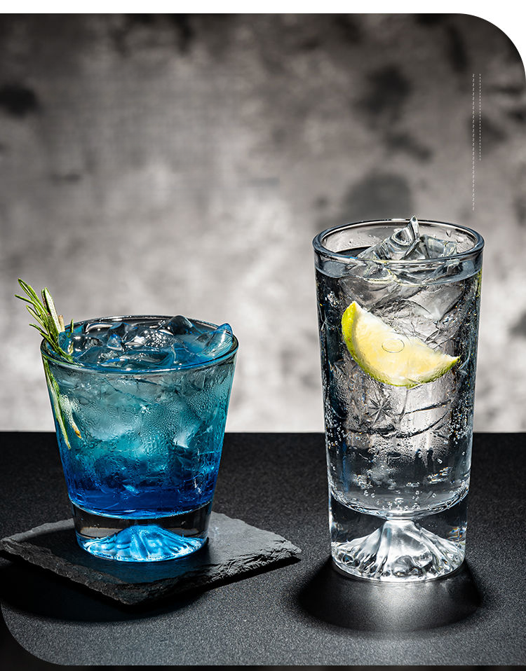Bicchiere da cocktail Colin in stile giapponese con incisione "Mount Fuji Cocktail Snow Ice Mountain"_voghion.com