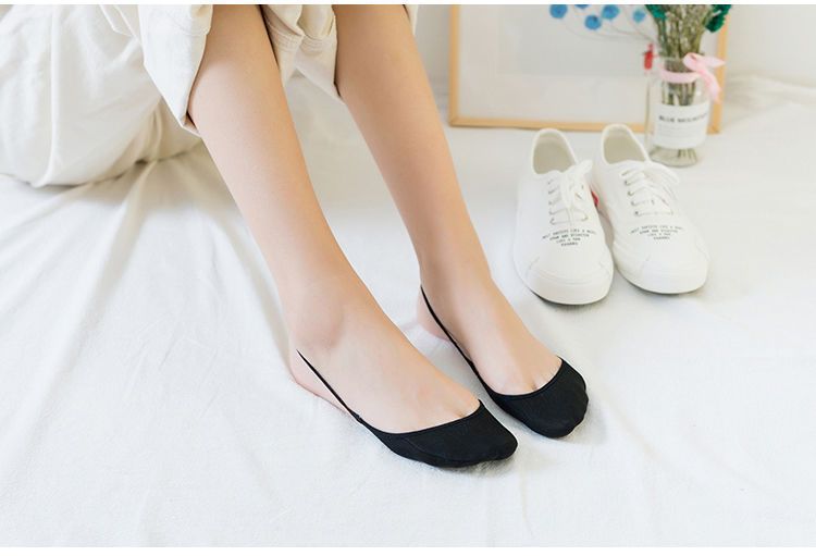 Calzini invisibili da donna con tacco alto, mezza palma, bocca bassa, tinta unita, senza tacco, estivi, in cotone sottile, colore della pelle, calzini da barca_voghion.com