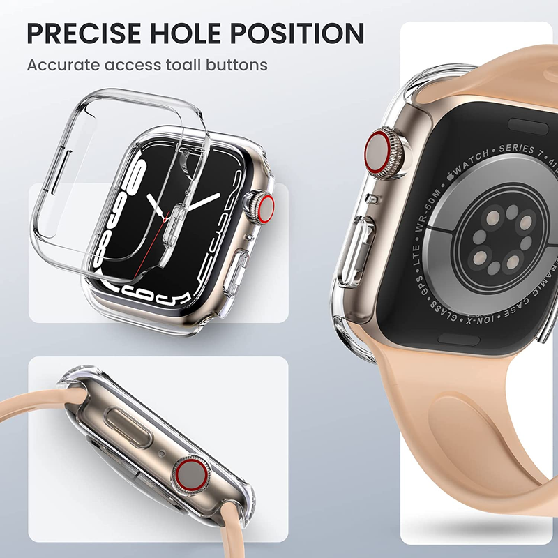 Case cover For Watch series 8 7 49mm 45mm/41mm 44mm/40mm 44 45 mm All-around Clear frame iwatch Ultra 4 3 5 se 6 7 49 mm_voghion.com