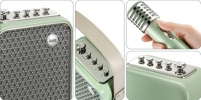Altoparlante Bluetooth portatile Divoom Songbird-HQ, suono potente da 50 W, microfono karaoke, modalità di modifica della voce_voghion.com
