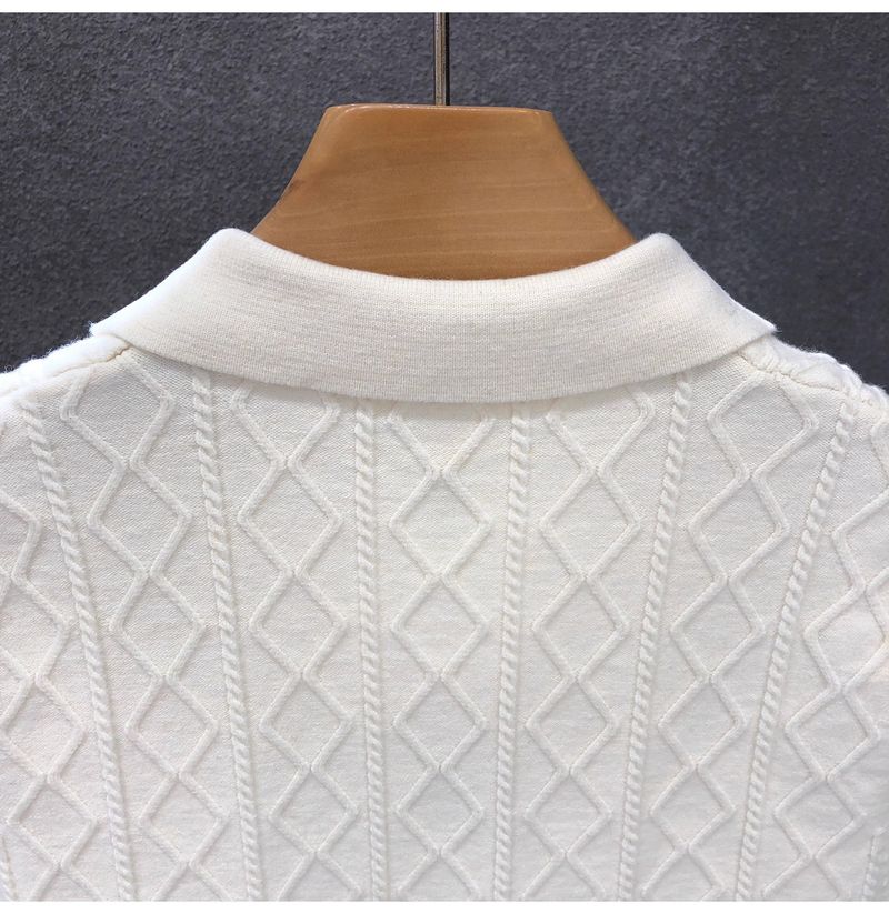 Herrenbekleidung Hübscher Kurzarmpullover Trendy Brand Casual Halbarm-Strickpullover Frühlings- und Sommer-Unterhemd_voghion.com