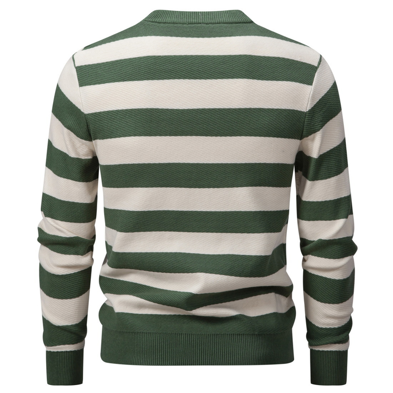 Maglione pullover caldo versatile a righe sottili da uomo, scollo rotondo, 2023, nuovo inverno_voghion.com