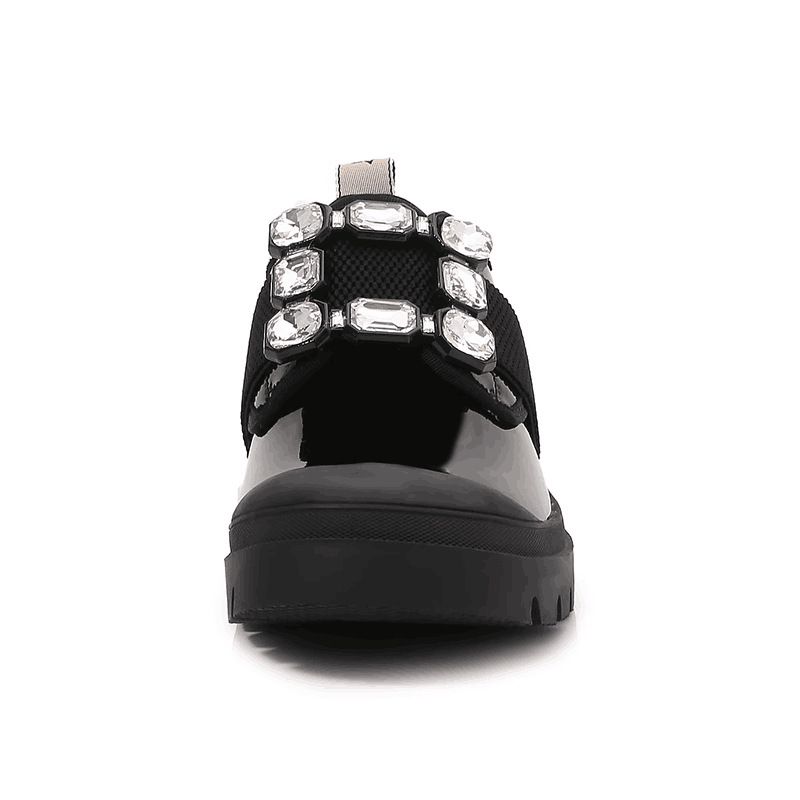 Diamantschnalle Casual Loafers Modetrend Internet-Berühmtheit Gleicher Stil Echtes Leder Cloud Schuhe_voghion.com