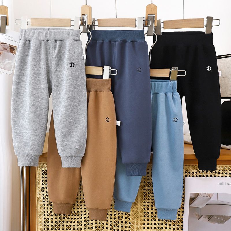 Mother & Kids Outer Wear Pants Unisex Kids' Cotton Casual Pants - Soft & Comfortable Elastic Waist Trousers For Boys & Girls (80-120cm, 5 Colors)_voghion.com