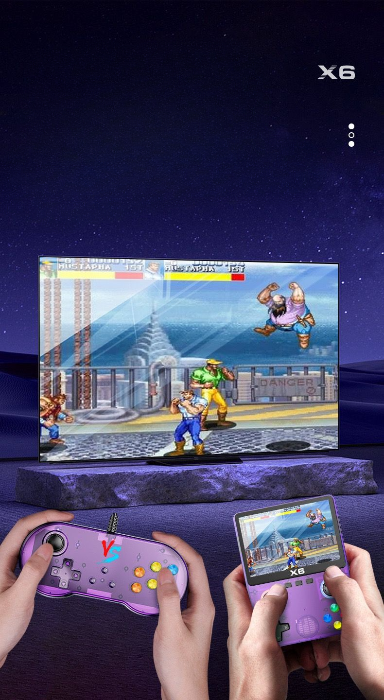 New console, Cyberpunk style transparent game console GBA nostalgic SFC charging portable large screen handheld device_voghion.com
