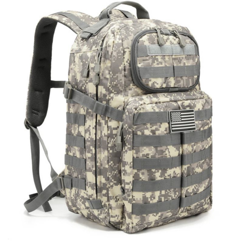 Outdoor Sports Doppelter multifunktionaler Polyester-Bergsteiger-Militär-Camouflage-Taktikrucksack_voghion.com