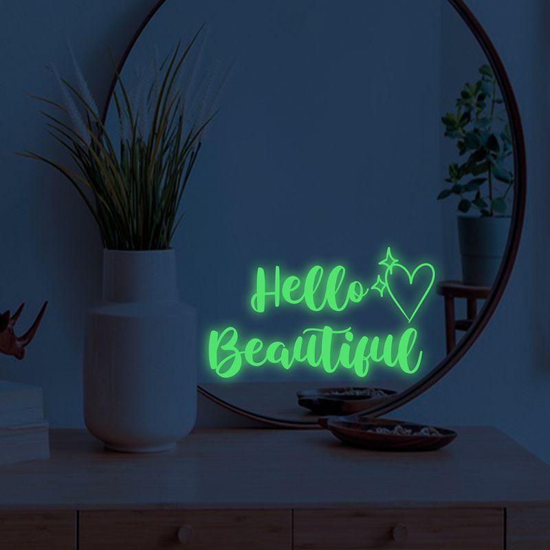 Night carving Hello Beautiful English AFG3439 custom night light sticker_voghion.com
