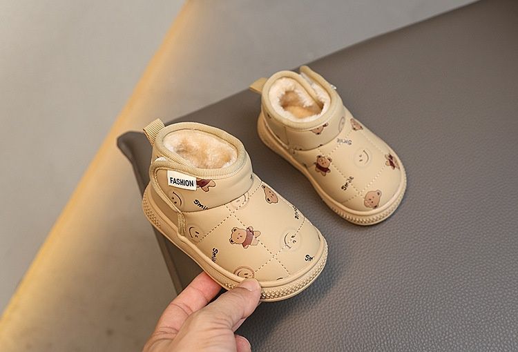 Alyce-xiyue1baobao Autumn And Winter New Cartoon Baby 2024 Soft Sole Fleece Lined Warm Cotton Shoes For Girls Toddler Infant Snow Boots_voghion.com