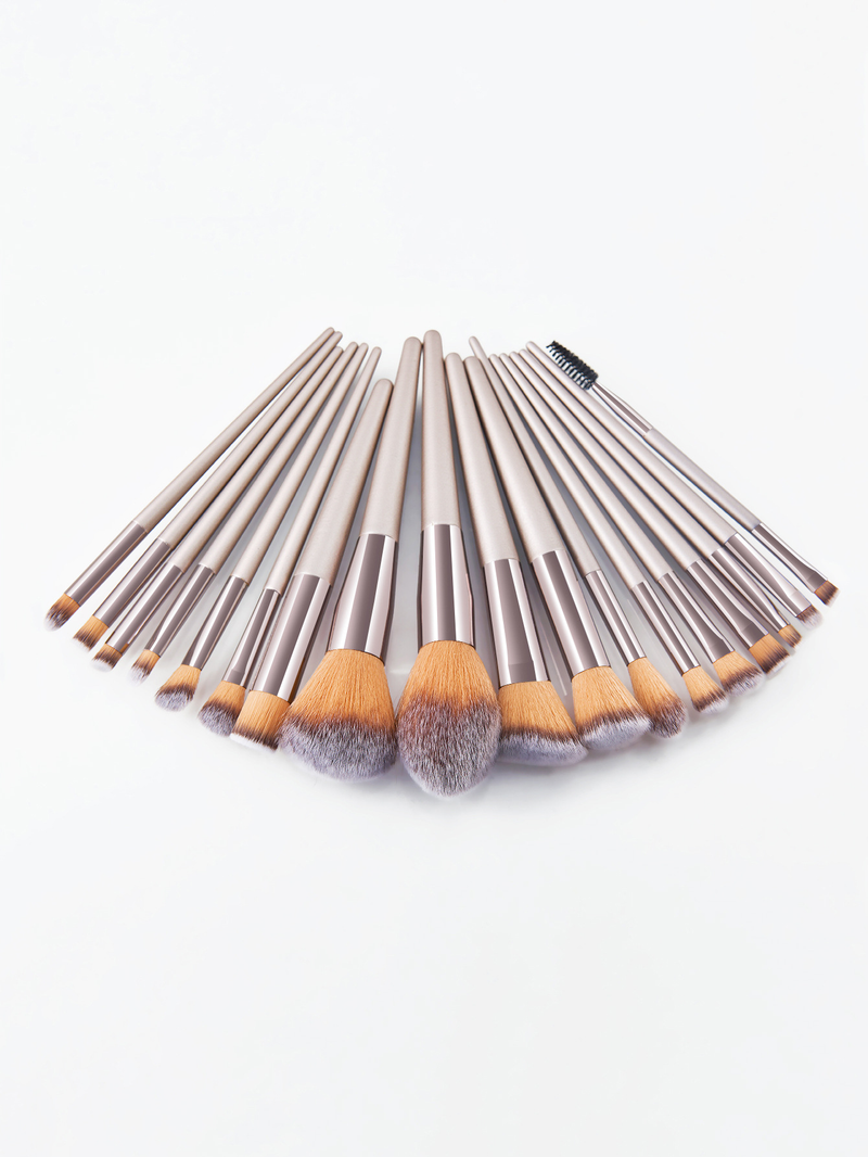 18 stk champagne gull makeup børste sett champagne farge tre farger fabrikk GUJHUI_voghion.com