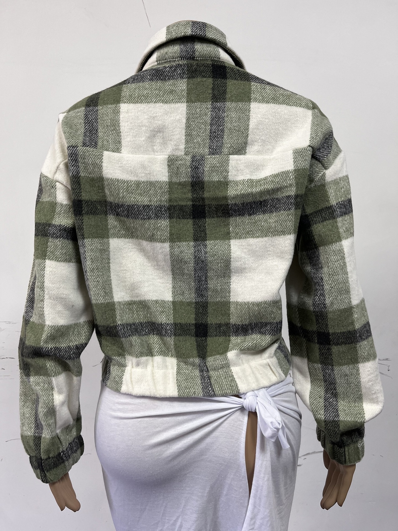 Pantaloncini casual da donna con tasca versatile con cerniera stampata scozzese stampata_voghion.com