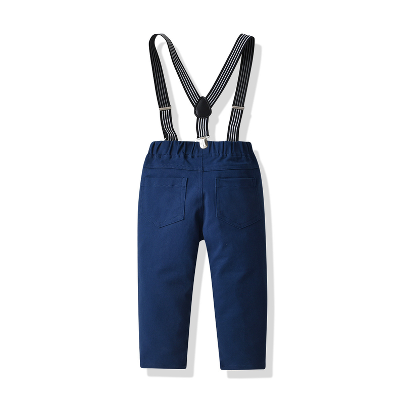 Pojkar Långärmad vit skjorta Hängslen Gentleman Suit Baby Boy Gentleman Outfitting Festival_voghion.com