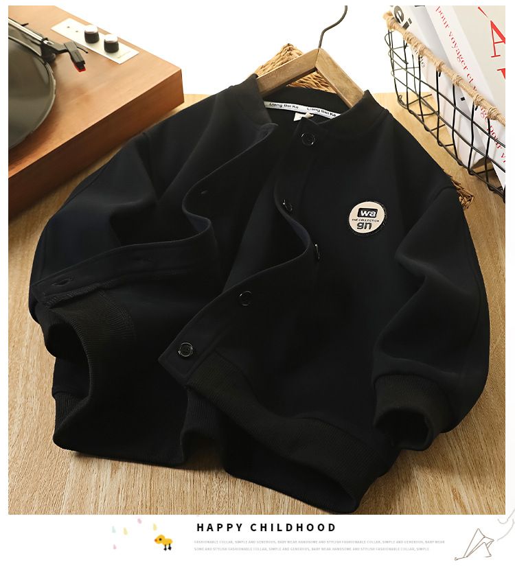 Abbigliamento per bambini in stile retrò, autunno e inverno, comodo colletto da baseball, giacca casual alla moda_voghion.com