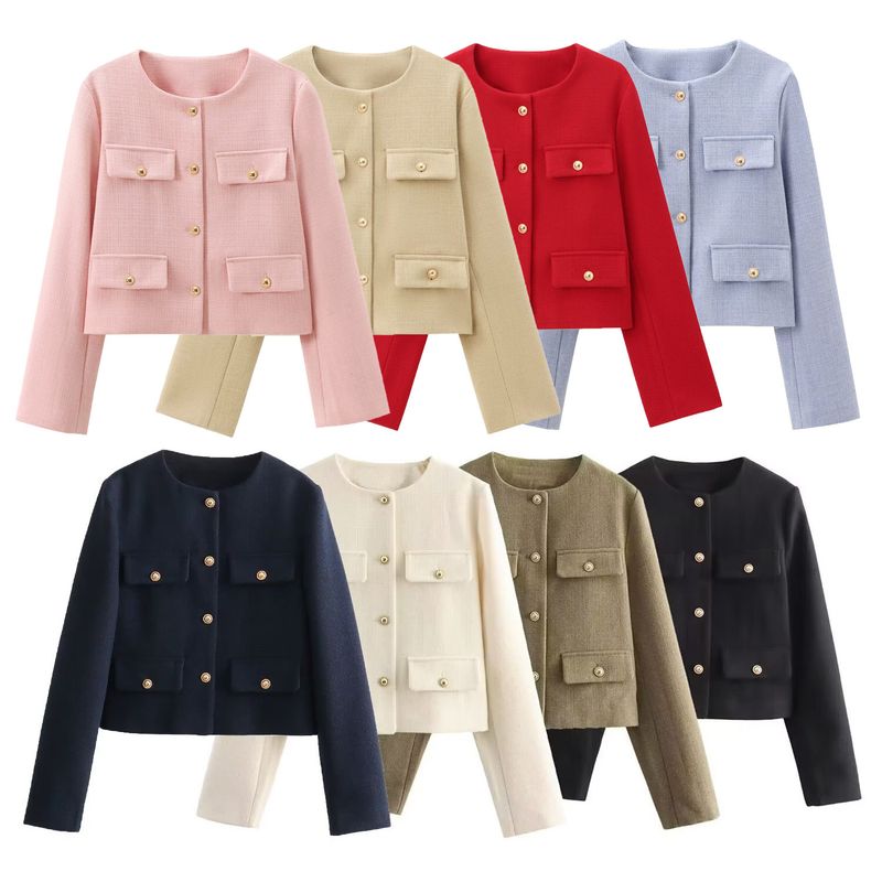 Women's Clothing fashion button decoration short suit jacket _voghion.com