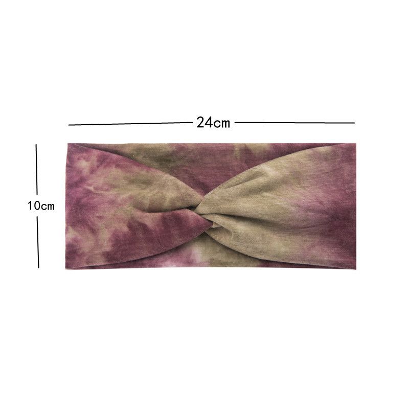 Moud Tie-Dye Sportband Yoga elastesche Band neie Stil geknüpft Kräiz breetbrëmmt Kappduch Kappschmuck_voghion.com
