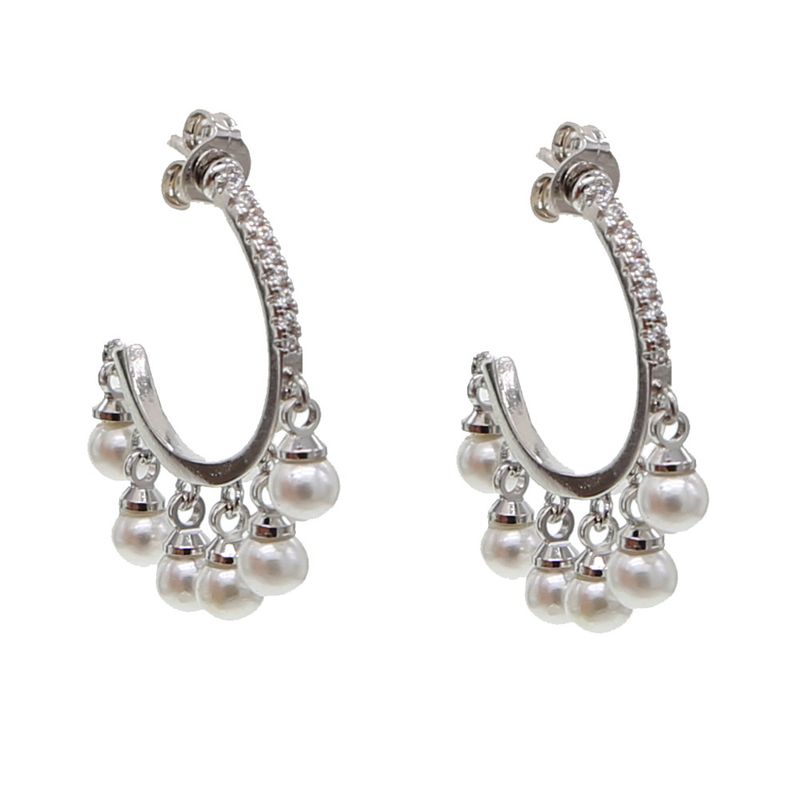 Damenschmuck Elegante Perlenohrringe in Gold und Silber, geometrisches Design für Hochzeit und besondere Anlässe Damen Hochzeitsohrringe Accessoires_voghion.com