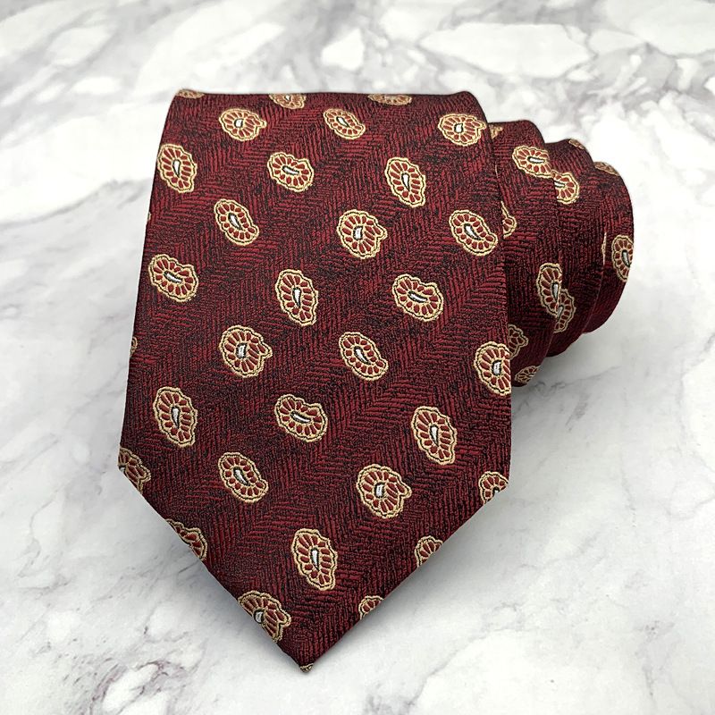 Tie For Men Formal Suit Accessory Fashion Paisley Cashew Pattern Hand-Knotted Wide Version 8CM_voghion.com