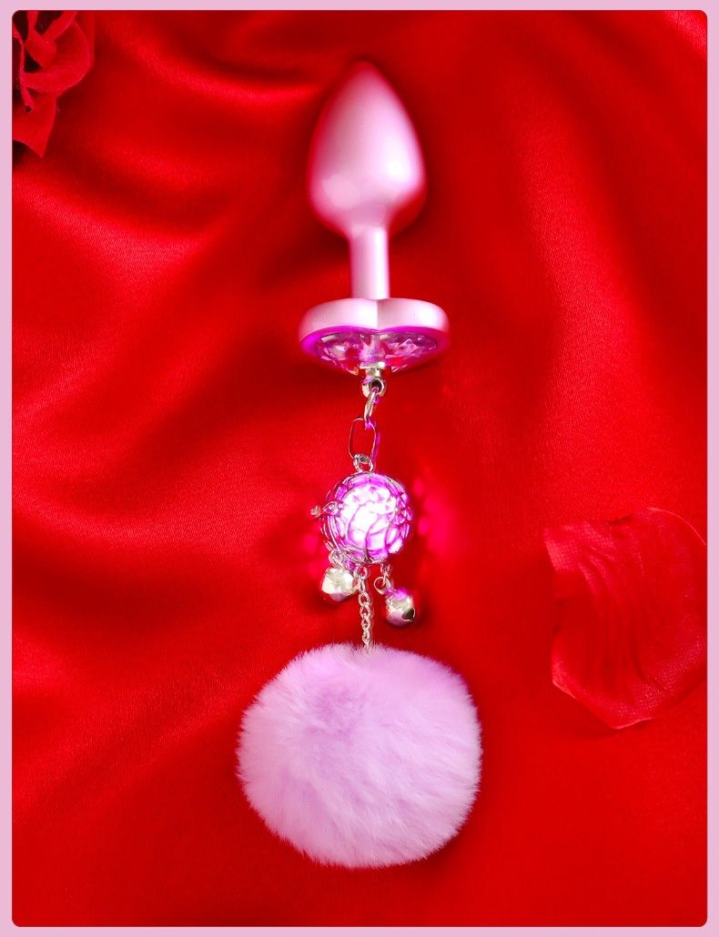 LuvBox LoveRing Love Ring Back Court Plug anale indossabile a forma di coda di coniglio con luce e campanello, staccabile, di piccole dimensioni, erotico SM_voghion.com