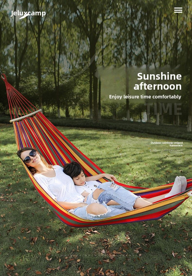 Outdoor Anti-Rollover Equipment Foldable Portable Balcony Home Camping Swing Double Hammock Chair_voghion.com