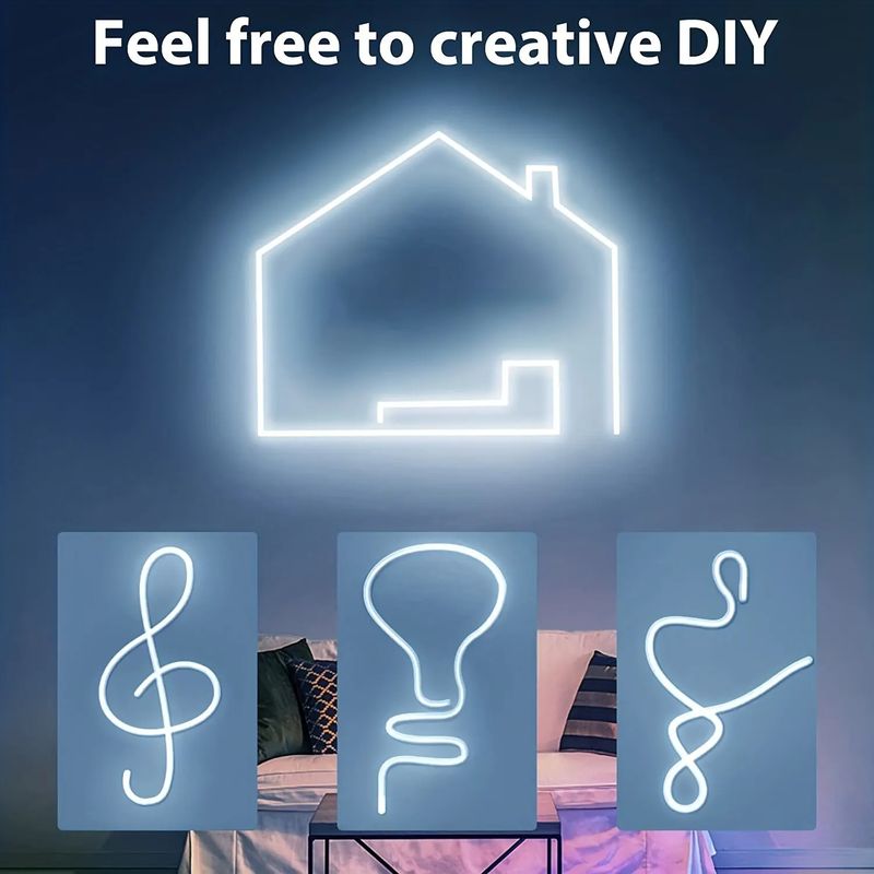 Tira de luces LED de neón con sensor de movimiento, interruptor regulable, IP68, resistente al agua, para bricolaje, 5 V, USB, flexible, para decoración de habitaciones_voghion.com