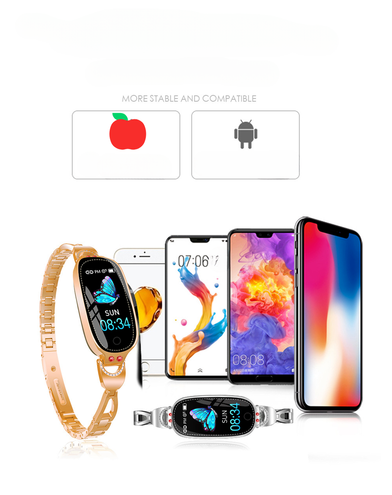 Orologio da donna F18 con pressione sanguigna, frequenza cardiaca, sonno, periodo fisiologico, conteggio dei passi multifunzionale, esercizio_voghion.com