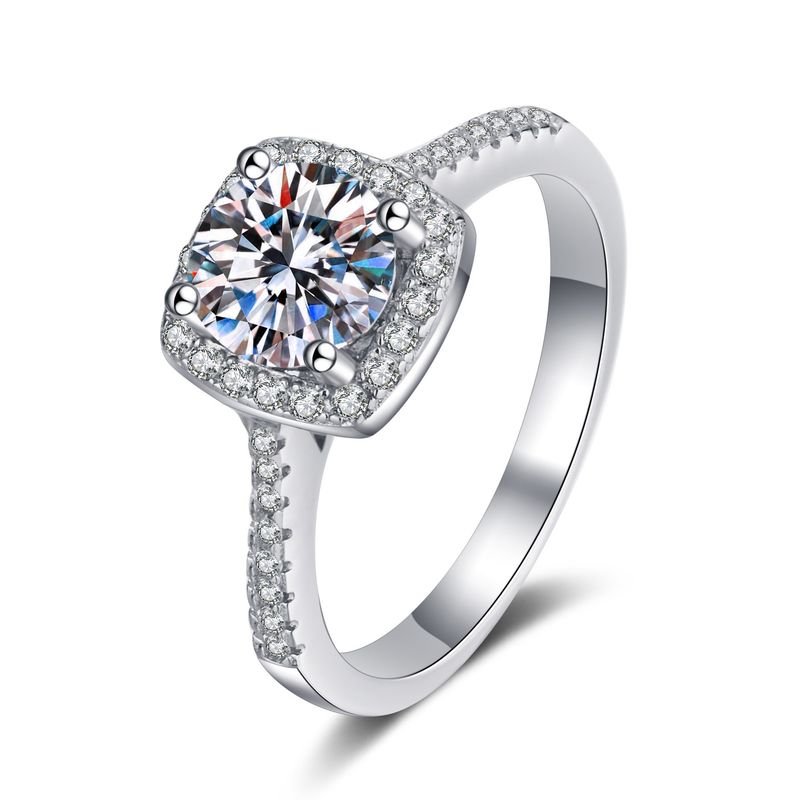 Pure Silver Square Bag, Moissanite Ring, Women's Niche, High-end, Light Luxury Jewelry, Jewelry_voghion.com