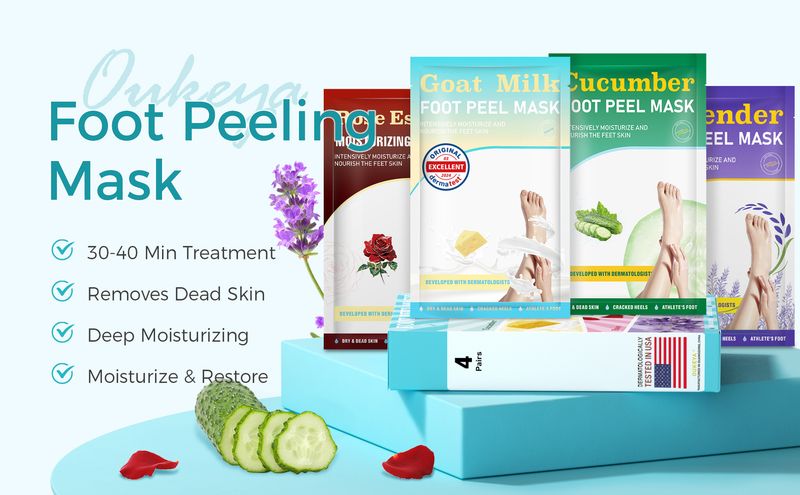 Foot Care Hot Product Plant OUKEYA 4 In 1 Hydrating, Moisturizing, Exfoliating And Caring Foot Mask English Version_voghion.com