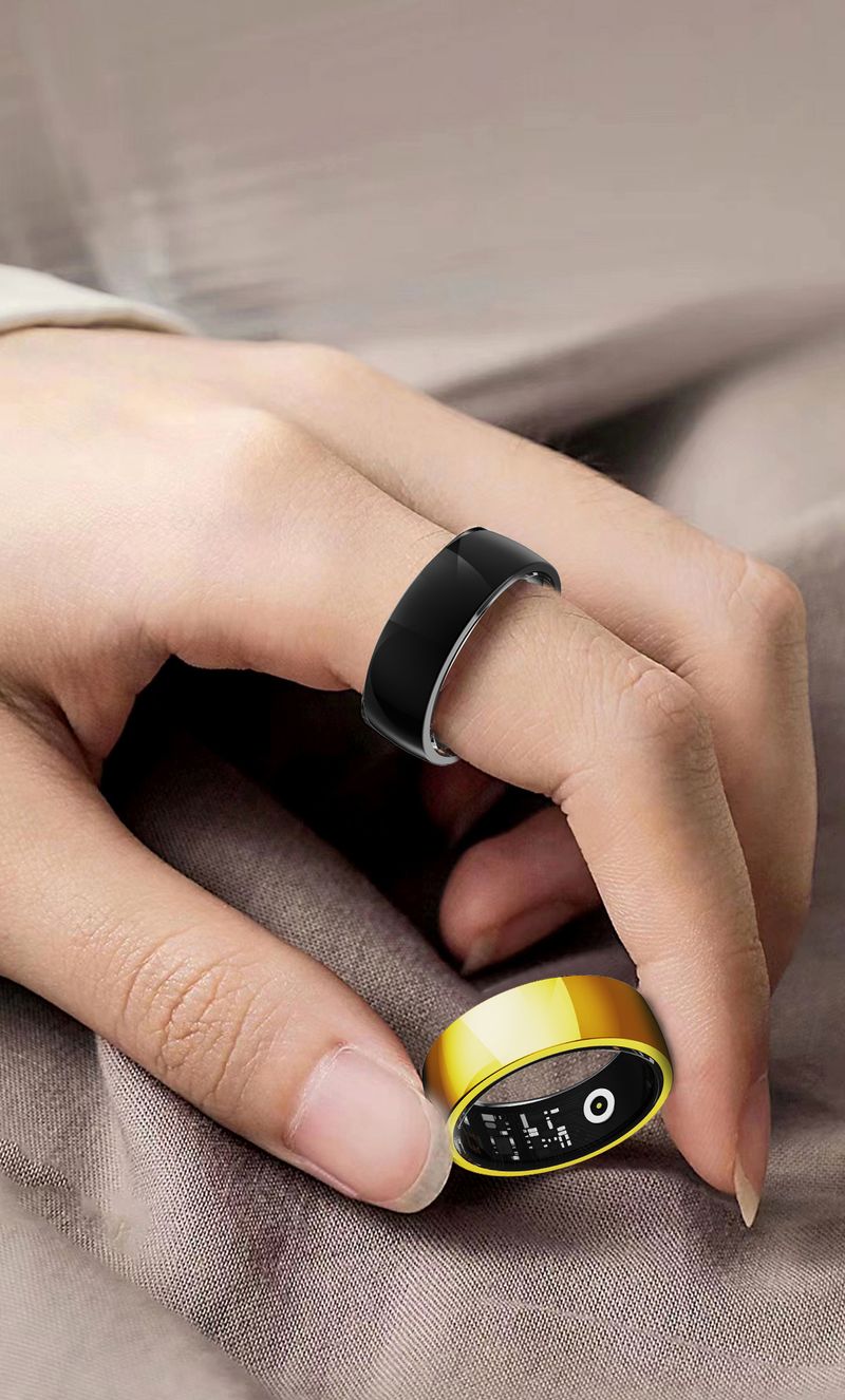 Anelli Anello Ossigeno nel sangue Frequenza cardiaca Sonno Monitoraggio in tempo reale Molteplici modalità sportive Controllo remoto Scatto foto R09M Smart Ring_voghion.com