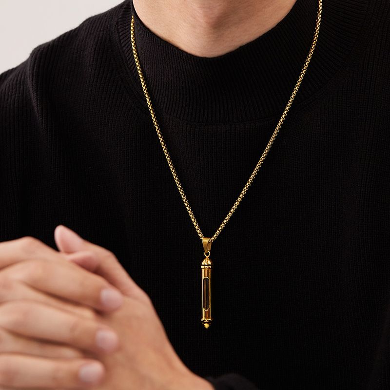 Mode Personlighet Parfymflaska Hängsmycken Trendigt All Match Minnesdjur Urna Halsband i Rostfritt Stål_voghion.com
