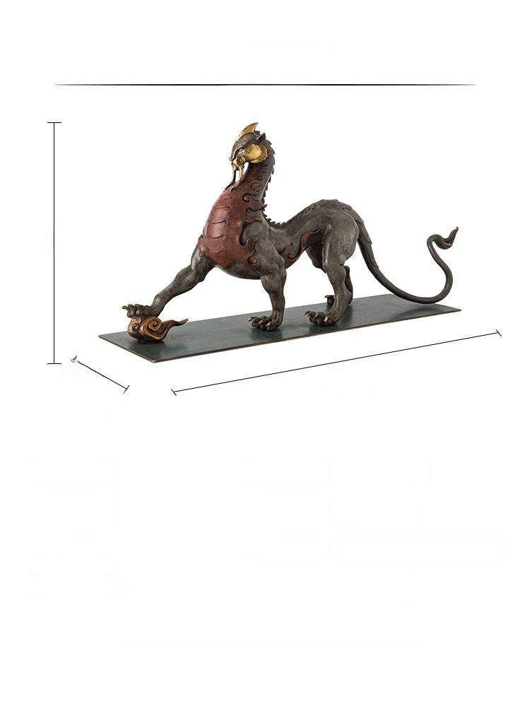 Shanhai Sutra besta leão decoração cobre artesanato sala de estar mesa presente de alta qualidade fábrica atacado_voghion.com