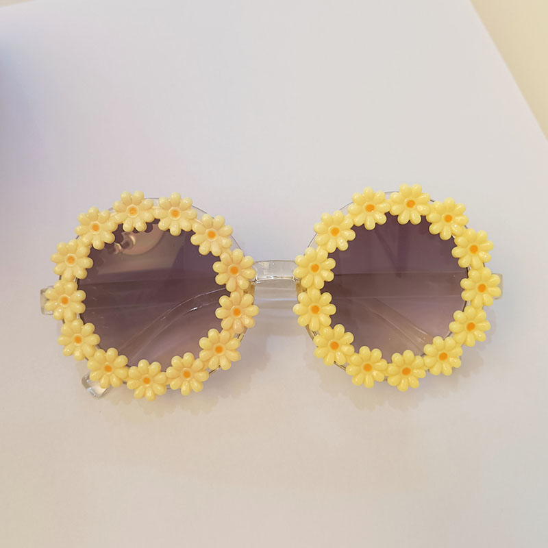 iboode Occhiali da sole per bambini ovali con fiori alla moda per bambini, occhiali da sole per bambine, occhiali da sole UV400, protezione solare per esterni_voghion.com