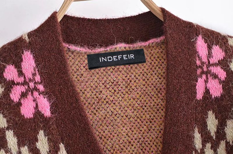 Abbigliamento donna 2024 autunno e inverno nuova moda di strada casual cardigan jacquard con scollo a V_voghion.com