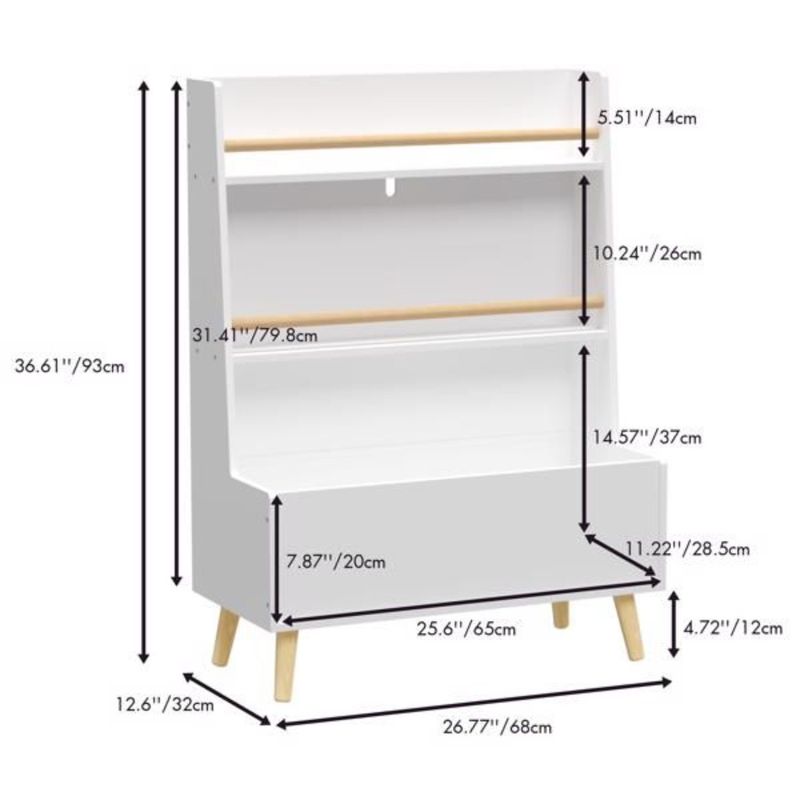 Organizer Cabinet Book Book Rack Bookshelf Storage Magazine Organizer And Toy White_voghion.com