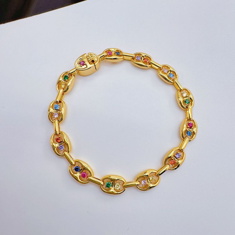 Gioielli da donna - Elegante bracciale in zircone con pietre colorate micro-pavé, design geometrico alla moda da indossare ogni giorno e come regalo_voghion.com