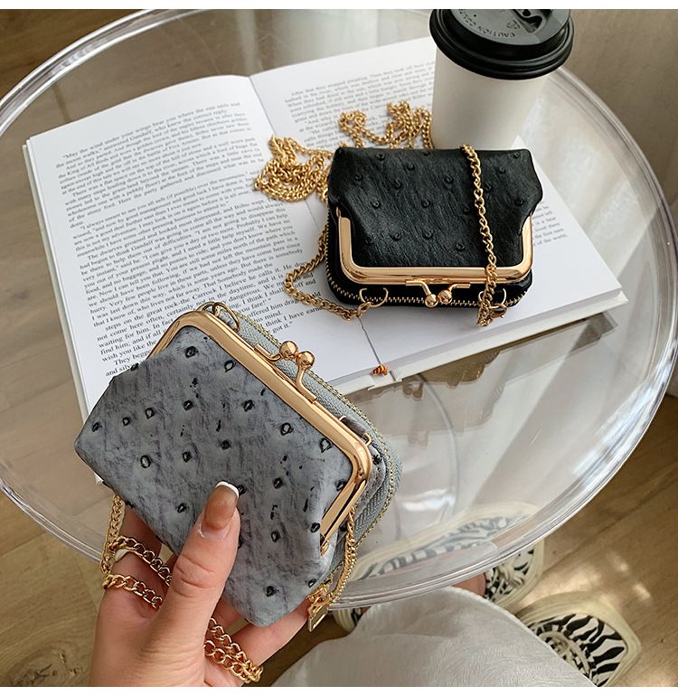 Torebka damska na jedno ramię, wzór strusia, mała torebka typu crossbody, tekstura popularna_voghion.com