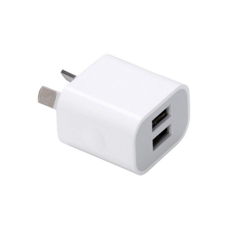 5V2.1A 6th Generation Mobile Phone USB Travel Charger Australian Standard Dual Port Adapter_voghion.com