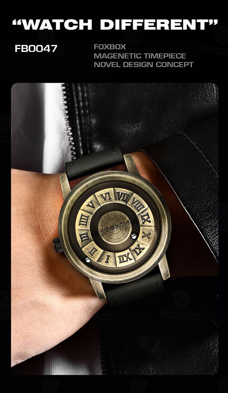 Neue personalisierte und kreative Herren-Quarzuhr mit magnetischer Aufhängung und Spiegel ohne Temperament, inländische Uhr_voghion.com