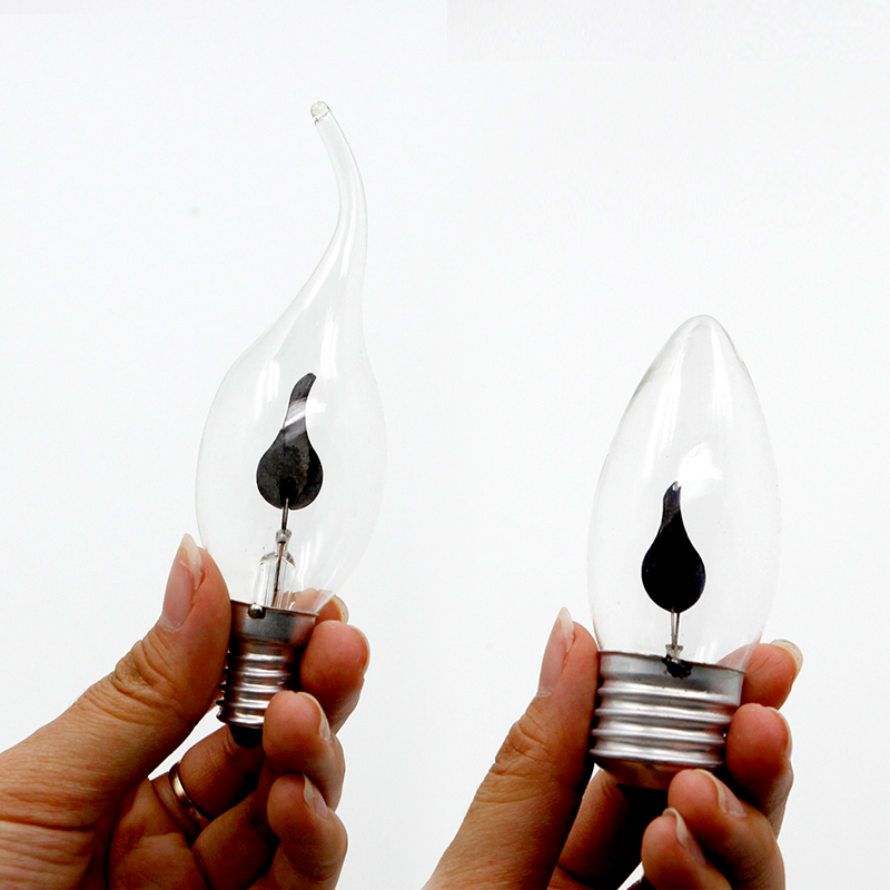Lampadina a LED a candela E14 E27 Lampadina a effetto fiamma a LED AC220V Emulazione Edison Illuminazione antincendio Decorazioni per la casa vintage Lampadina a candela_voghion.com