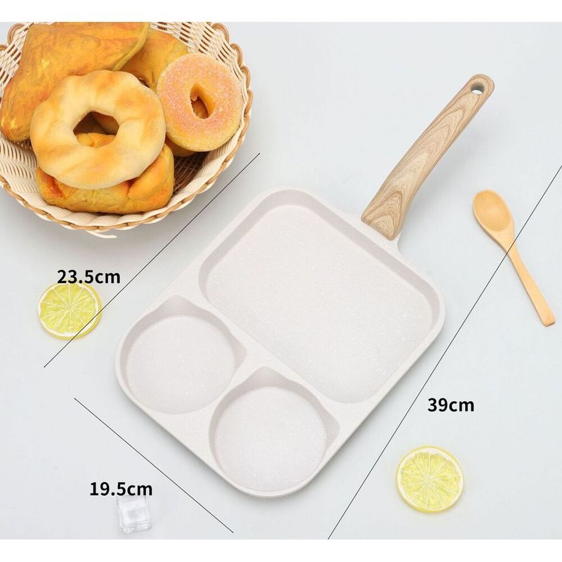 Non-Stick 3-in-1 Breakfast Magic Flat Frying Burger Egg Pan_voghion.com