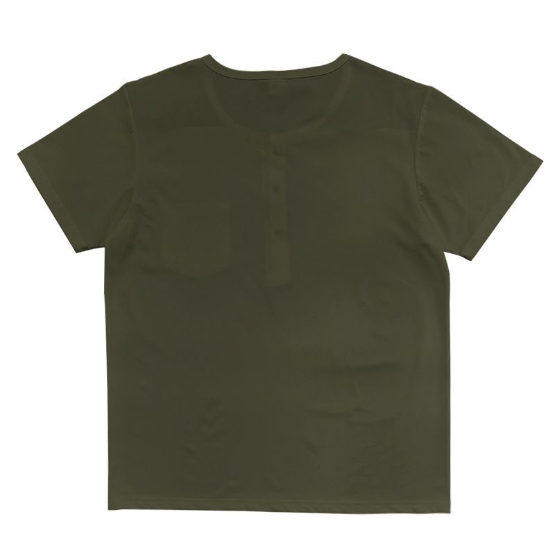 Camiseta masculina de manga curta verão 2024, decote grande, moderna, com blocos de cores, fina, Henry Top para homens_voghion.com