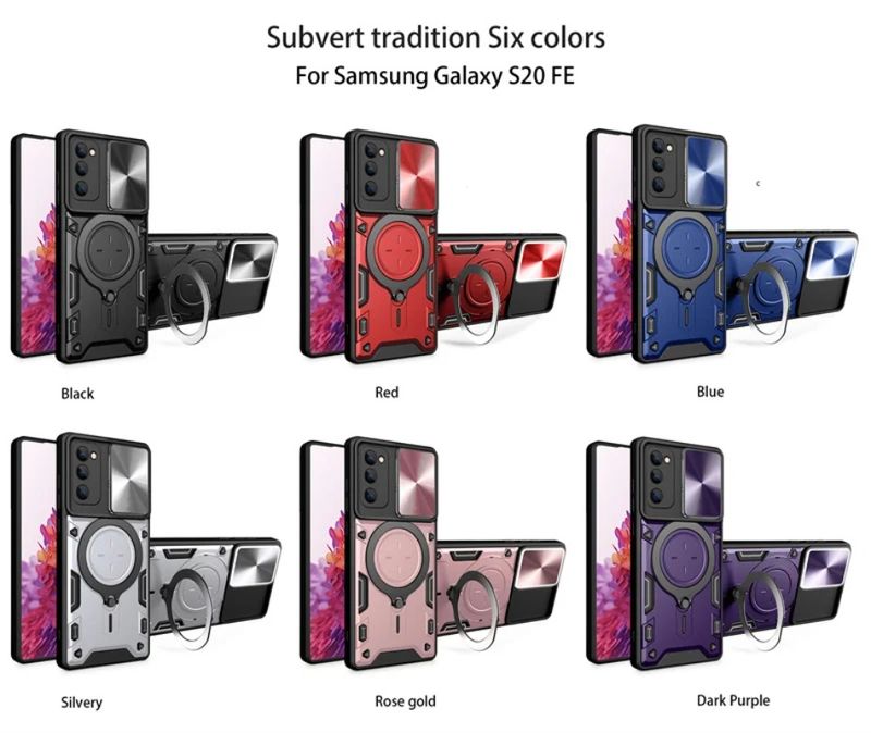 For Samsung Galaxy S20 FE 5G Case Magnetic Metal Ring Holder Armor Cases For Galaxy S20 FE 2022 S20FE Slide Lens Protect Cover_voghion.com