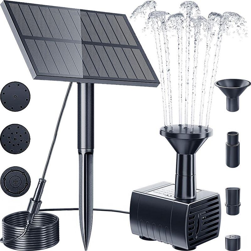 Kit pompa acqua fontana solare Fontana ad energia solare con picchetto per bagno per uccelli all'aperto, laghetto, piscina, giardino, acquario, cortile_voghion.com