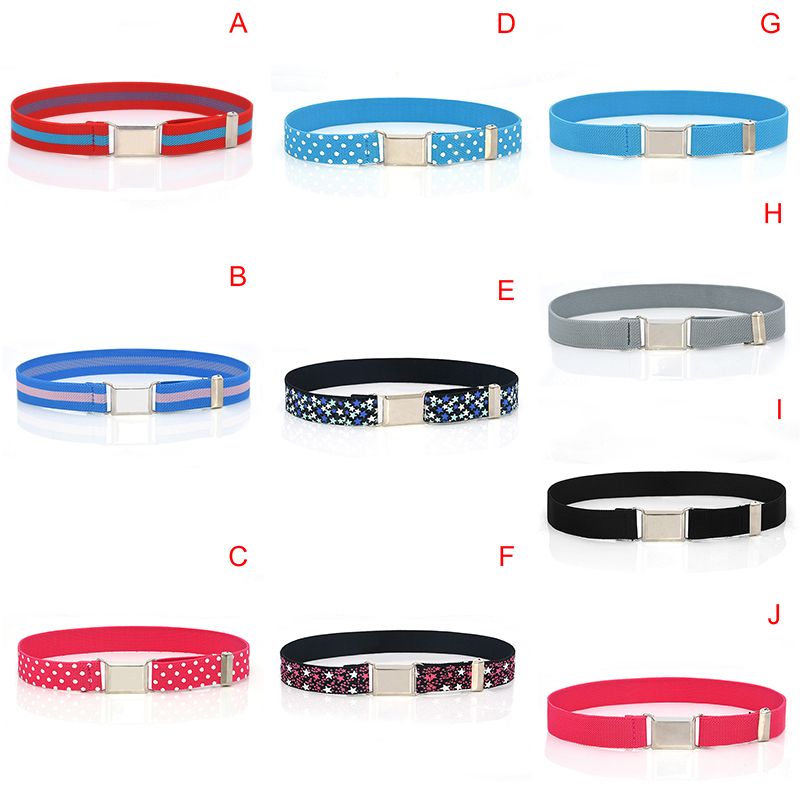 HOT 1 Pc Adjustable Children's Boys And Girls Elasticated Monochrome Canvas Trouser Easy Buckle Belt_voghion.com