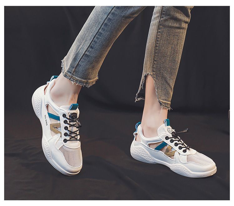 Scarpe da ginnastica in rete bianche traspiranti per studenti, versione coreana bassa 2025 primavera ed estate, scarpe da ginnastica in rete, scarpe per sport acquatici_voghion.com