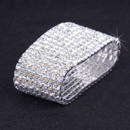Kristall Konstgjort Försilvrat Flera Rader Elastiskt Armband Brud Bröllopssmycken Armband Student Flickvän Hel Diamantarmband_voghion.com