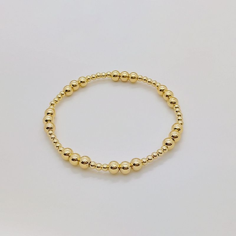 Handgefertigtes elastisches Perlenarmband für Damen – Boho-Chic-Stretchkordel-Schmuck mit geometrischen Perlen und 18 Karat vergoldeten Akzenten_voghion.com