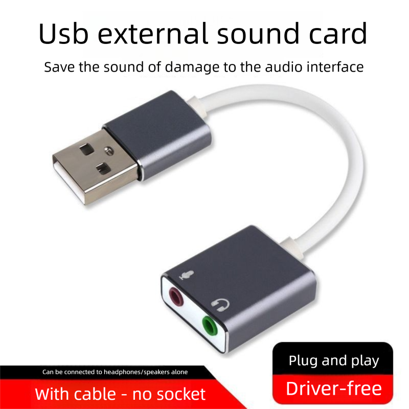 USB External Sound Card Desktop Laptop Computer Connection 3.5mm Audio Converter Driver-Free Voice_voghion.com