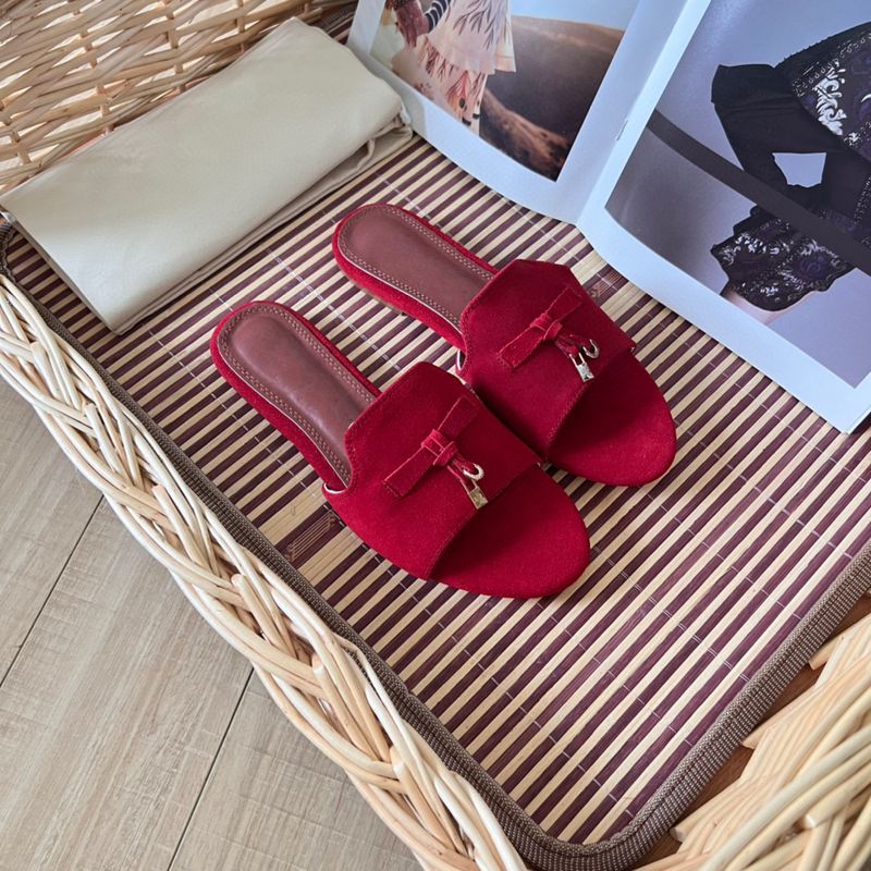 LP One Word Slippers For Women 2024 Summer New Style Tassel Leather Versatile Lazy Flat Bottom Open Toe Casual Outerwear_voghion.com